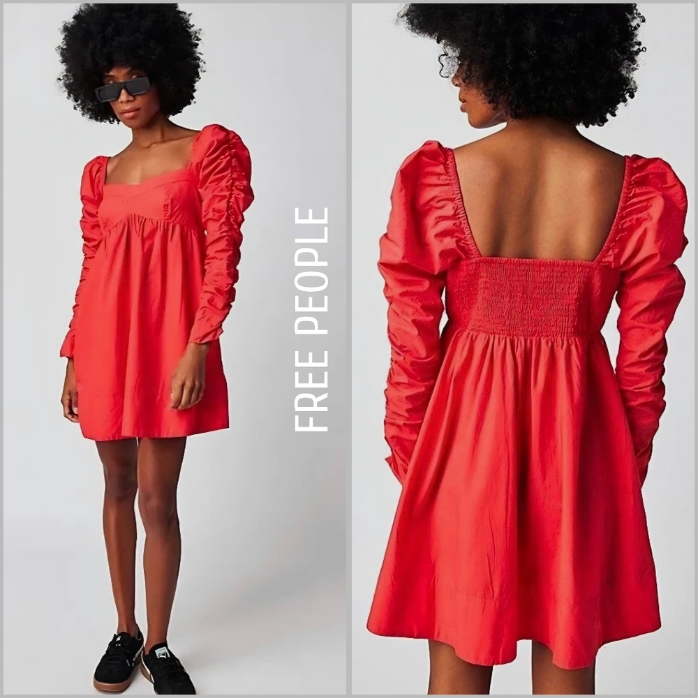Free People Lindsay Rose Baby Doll Red Size Large NWT
